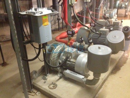 What is the help of the side channel blower to the sewage treatment system?